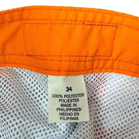 Original Penguin Men's Robot Print Swim Trunks 34 Swimsuit Blue Orange Pop Art - Picture 5 of 5